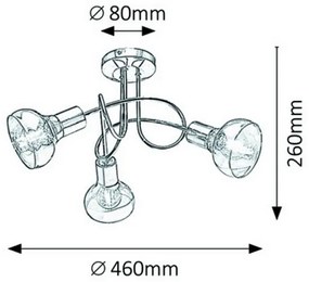 Rabalux 5548 - Csillár HOLLY 3xE14/40W/230V arany