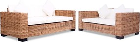 vidaXL 15 részes természetes rattan kanapészett
