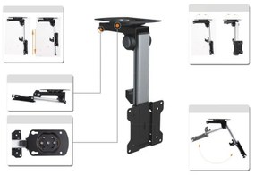 MK FLORIA MKF-17DS220 - Mennyezeti TV-tartó 46" fekete