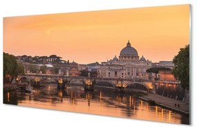 Üvegképek Róma Sunset folyami hidak épületek 120x60cm