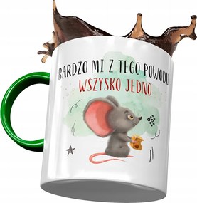 Zöld bögre egérrel Aranyos Ajándék Nyomtatott Fotóval