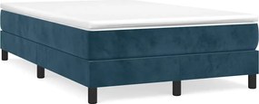 vidaXL sötétkék bársony rugós ágy matraccal 120 x 200 cm
