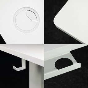 Elektromosan állítható magasságú íróasztal ülő-/állómunkához 120x60 cm fehér Levano Control+