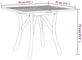 tömör akácfa kerti asztal 85 x 85 x 75 cm