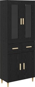vidaXL Magasfiú fiókkal Fekete tölgy 69,5 x 34 x 180 cm Faanyag