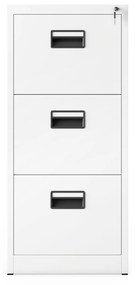 Fém irattartó szekrény, 3 fiókos SARA V3, 460 x 1020 x 620 mm, fehér