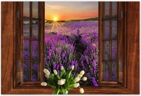 Poszterek 200x135 Kilátás az ablakból a levendulára