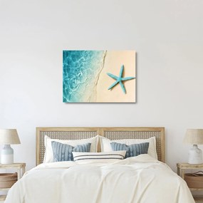 Kép - Tengeri csillag a tengerparton (üvegen) (70x50 cm)