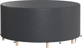 Outsunny kerek teraszbútor-huzat – 420D vízálló Oxford, UV30+ védelem, kerek asztalokhoz és egymásra rakható székekhez Ø214×70 cm, fekete | Aosom