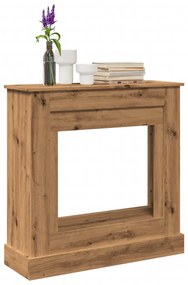 kézműves tölgy színű szerelt fa kandallóburkolat 90x30x90 cm