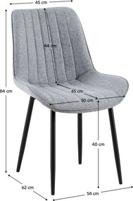 Étkezőszék, világosszürke/fekete, ZAJRA
