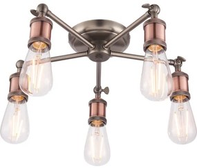 Endon 76336 - HAL spotlámpa 5xE27/40W/230V matt króm/rézszínű