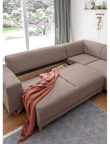 Barna kinyitható-tárolóhelyes sarokkanapé (jobb oldali-L alakú) Classy Sophie – Miuform