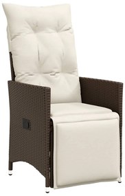 7 részes barna polyrattan kerti bisztrógarnitúra párnákkal