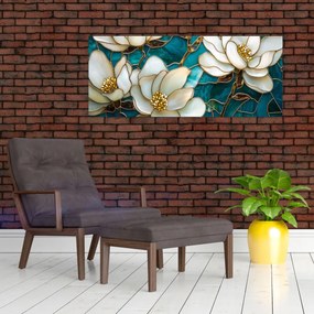 Kép - Ólomüveg magnóliával (120x50 cm)
