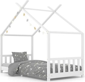 vidaXL fehér tömör fenyőfa gyerekágy-keret 90 x 200 cm