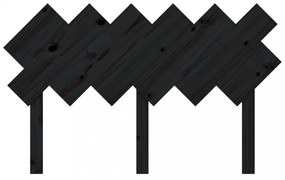fekete tömör fenyőfa ágyfejtámla 132x3x81 cm