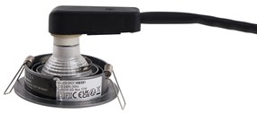 6 darabos modern, fegyverszürke, süllyesztett spotlámpa szett GU10 50mm kerek dönthető - Chuck