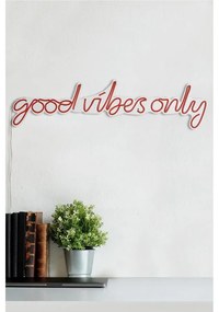 Műanyag LED-es fali dekoráció, Good Vibes Only - Red