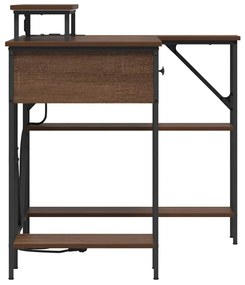 Asztal LED -es lámpákkal barna tölgy 120 x 79 x 86.5 cm Faanyag
