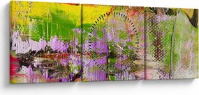 Absztrakció kép - festmény (órával) (90x30 cm)