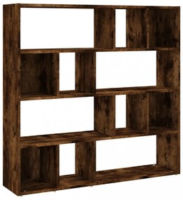 füstös tölgy színű térelválasztó könyvszekrény 105x24x102 cm