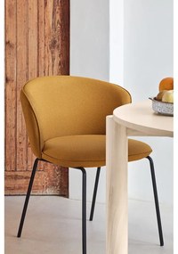 Mustársárga kárpitozott étkezőfotel szett 2 db-os Add – Teulat