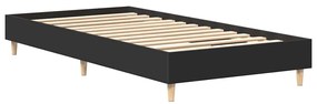 fekete szerelt fa ágykeret matrac nélkül 90 x 190 cm