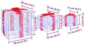 Ajándékdoboz 60 LED-del 3 pcs Hideg feher 20 x 20 x 20 cm Akril