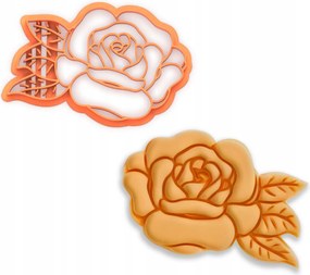 Prémium Valentin Napi Kekszlyukasztó Forma Rózsa Levelek Valentin nap