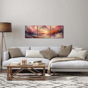 Kép - Festett alkonyat (órával) (90x30 cm)