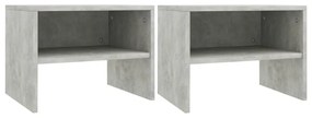 2 db betonszürke szerelt fa éjjeliszekrény 40 x 30 x 30 cm