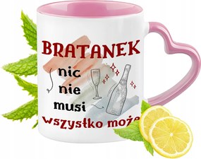 Bögre Árvácska Rózsaszín Szív Alakú Füllel Kávé Ajándék