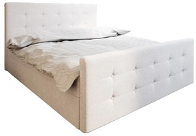 Franciaágy Boxspring 180 cm Milagros 1 (bézs) (matraccal és tárolóhellyel). 1046743