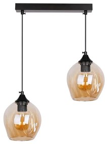 Fekete függőlámpa üveg búrával 14x48 cm Aspa – Candellux Lighting