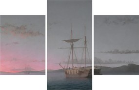 Kép - Fitz Henry Lane, Lumber Schooners at Evening on Penobscot Bay, reprodukciók (90x60 cm)