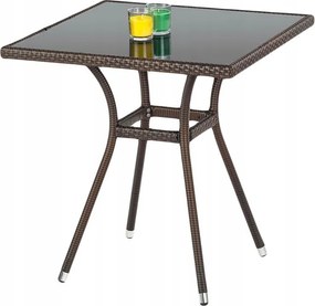 Stílusos technorattan négyszögletes kerti asztal