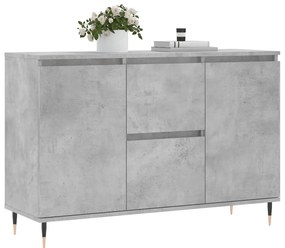 betonszürke szerelt fa tálalószekrény 101,5 x 35 x 70 cm