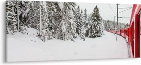 Kép - Vonat a havas tájban (120x50 cm)