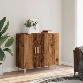 antik fa színű szerelt fa tálalószekrény 90 x 34 x 80 cm