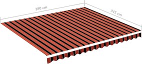 Narancssárga és barna csere napellenző ponyva 4 x 3,5 m