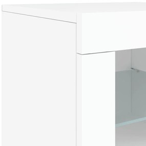 fehér tálalószekrény LED-világítással 181,5x37x67 cm