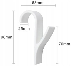 2 db SEZA fürdőszobai radiátor kampós készlet, fehér