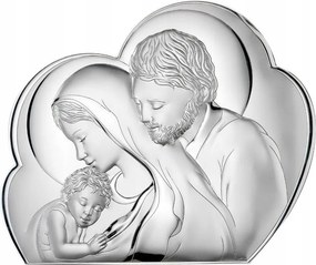 Szent Család kép ezüst modern felhő Méret: 19x15.5 cm