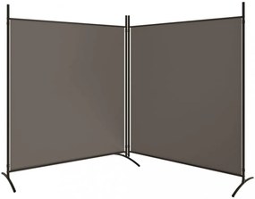 2 paneles antracitszürke szövet térelválasztó 348 x 180 cm