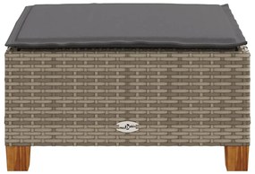 szürke polyrattan kerti ülőke párnával 63,5 x 56 x 32 cm