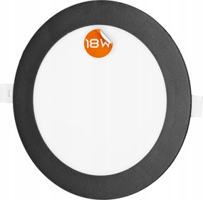 Led panel süllyesztett plafon süllyesztett regips fekete mennyezeti kerek 18W