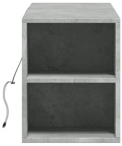 betonszürke falra szerelhető TV-szekrény LED-del 135x31x39,5 cm