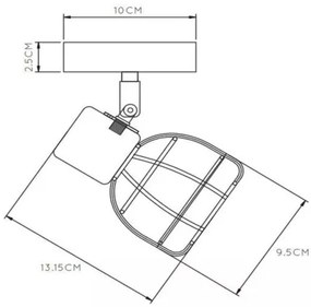 Lucide 00929/01/30 - Spotlámpa FILOX 1xE14/40W/230V