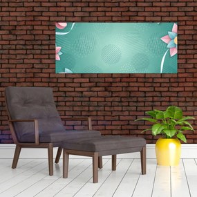 Kép - Körök virággal (120x50 cm)